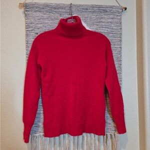 Nordstrom Vibrant Red Cashmere Turtleneck Sweater